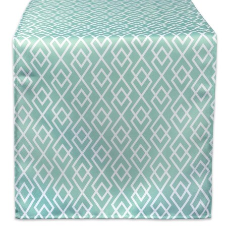 Fastfood 14 x 72 in. Aqua Diamond Outdoor Table Runner FA1535529
